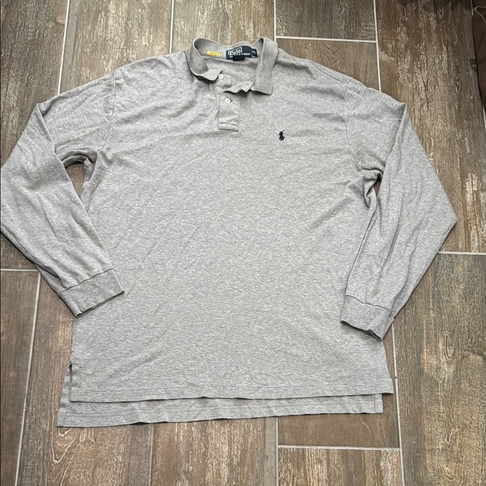 Polo by Ralph Lauren Gray Long Sleeve Polo Classic